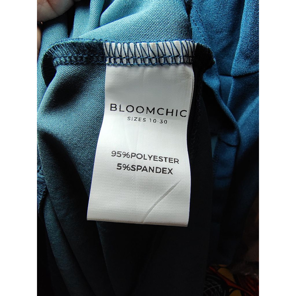 BLOOMCHIC Teal Sleeveless Midi Dress Size 22 - Picture 8 of 8